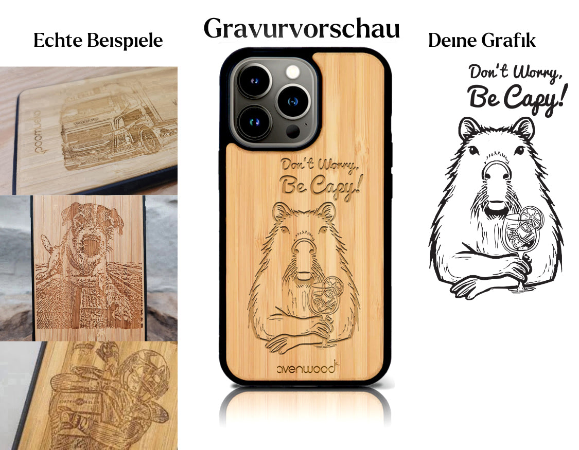 INDIVIDUELL iPhone 15 Pro Bambus-Kunststoff